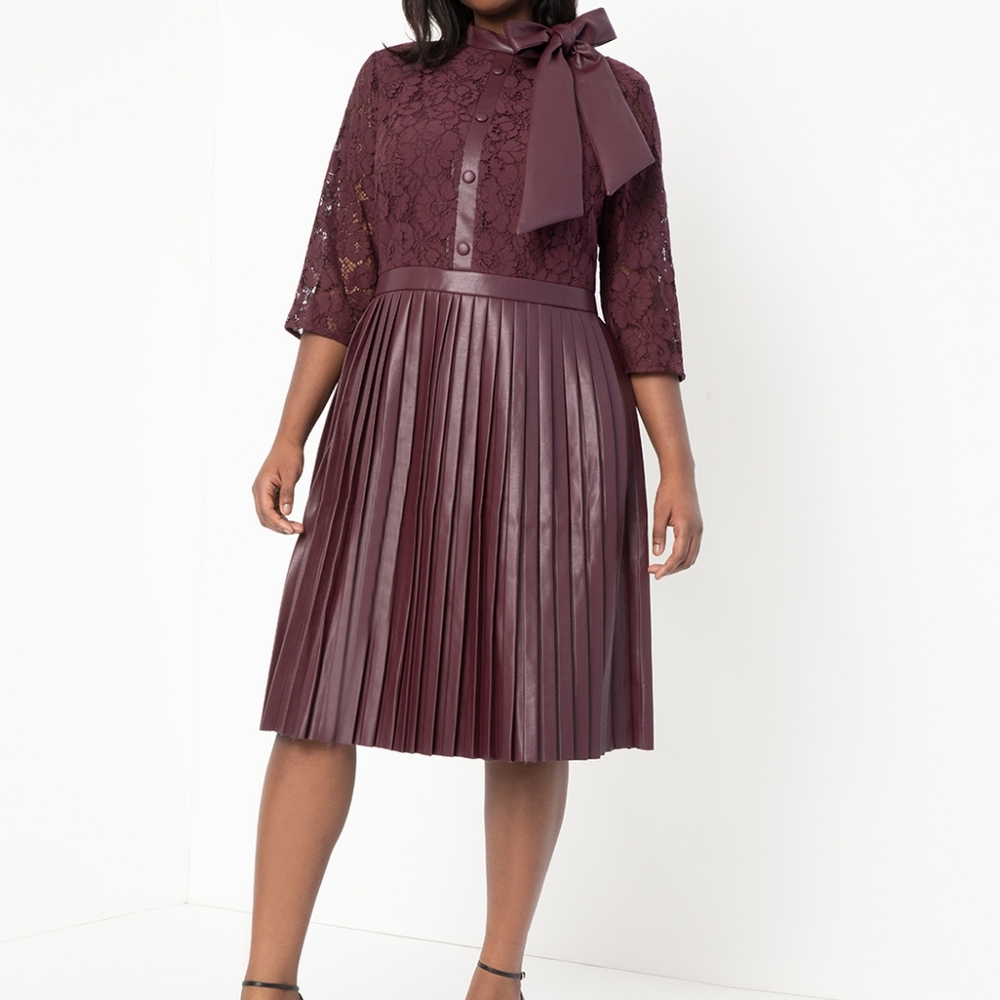 Faux Leather Lace Dress